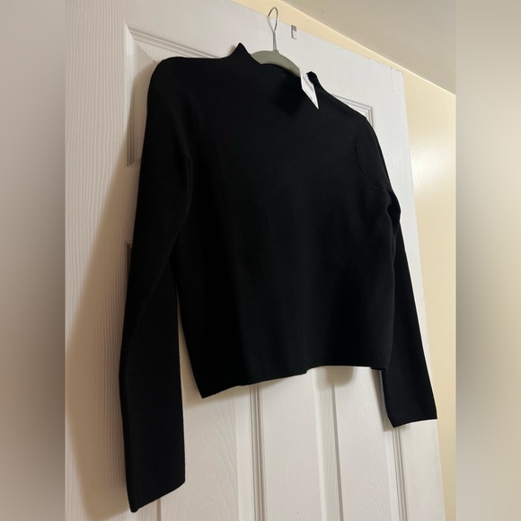 NWT Mango Perkins-Neck Sweater Black - Picture 5 of 11